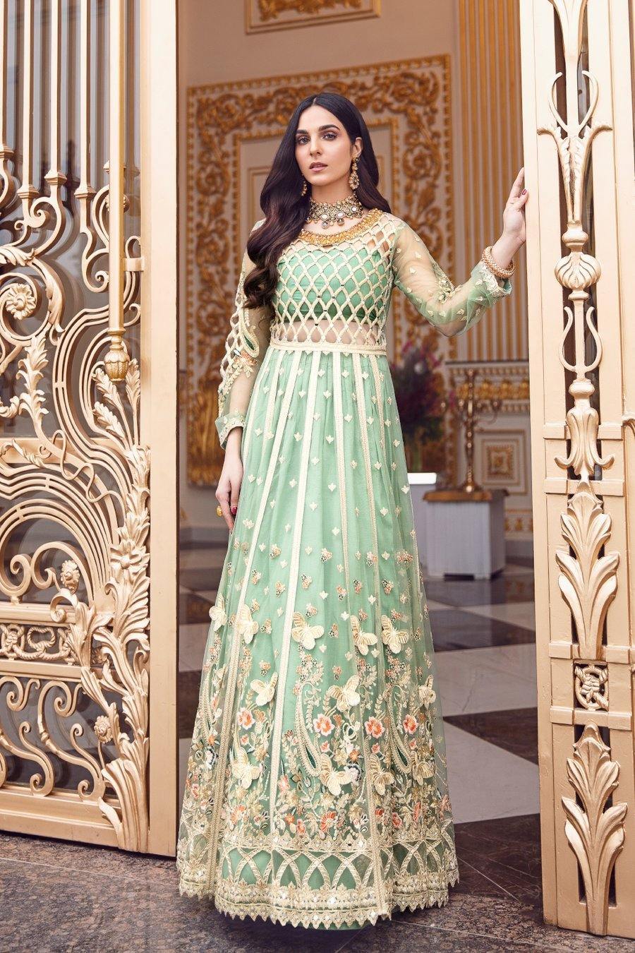 Emaan Adeel Belle Robe Chiffon/BR-02 JUNGLE FRUIT - AWWALBOUTIQUE