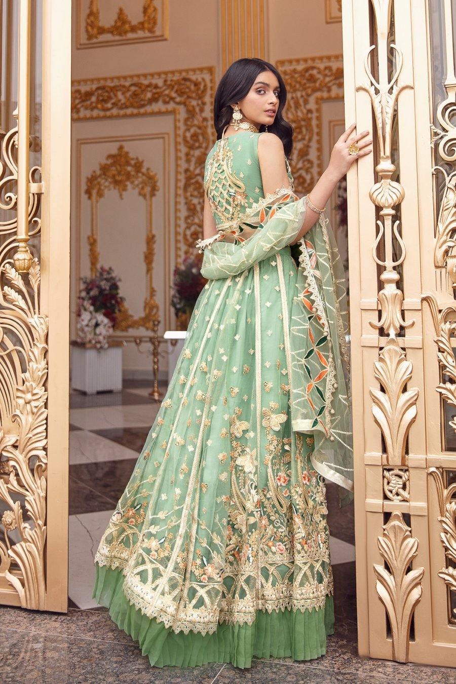 Emaan Adeel Belle Robe Chiffon/BR-02 JUNGLE FRUIT - AWWALBOUTIQUE