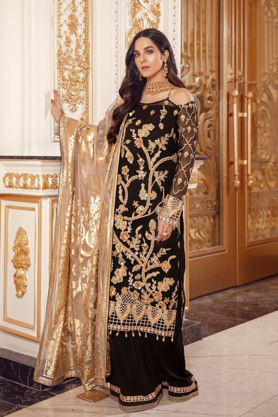 Emaan Adeel Belle Robe Chiffon/BR-09 SMOKIN’ HOT - AWWALBOUTIQUE