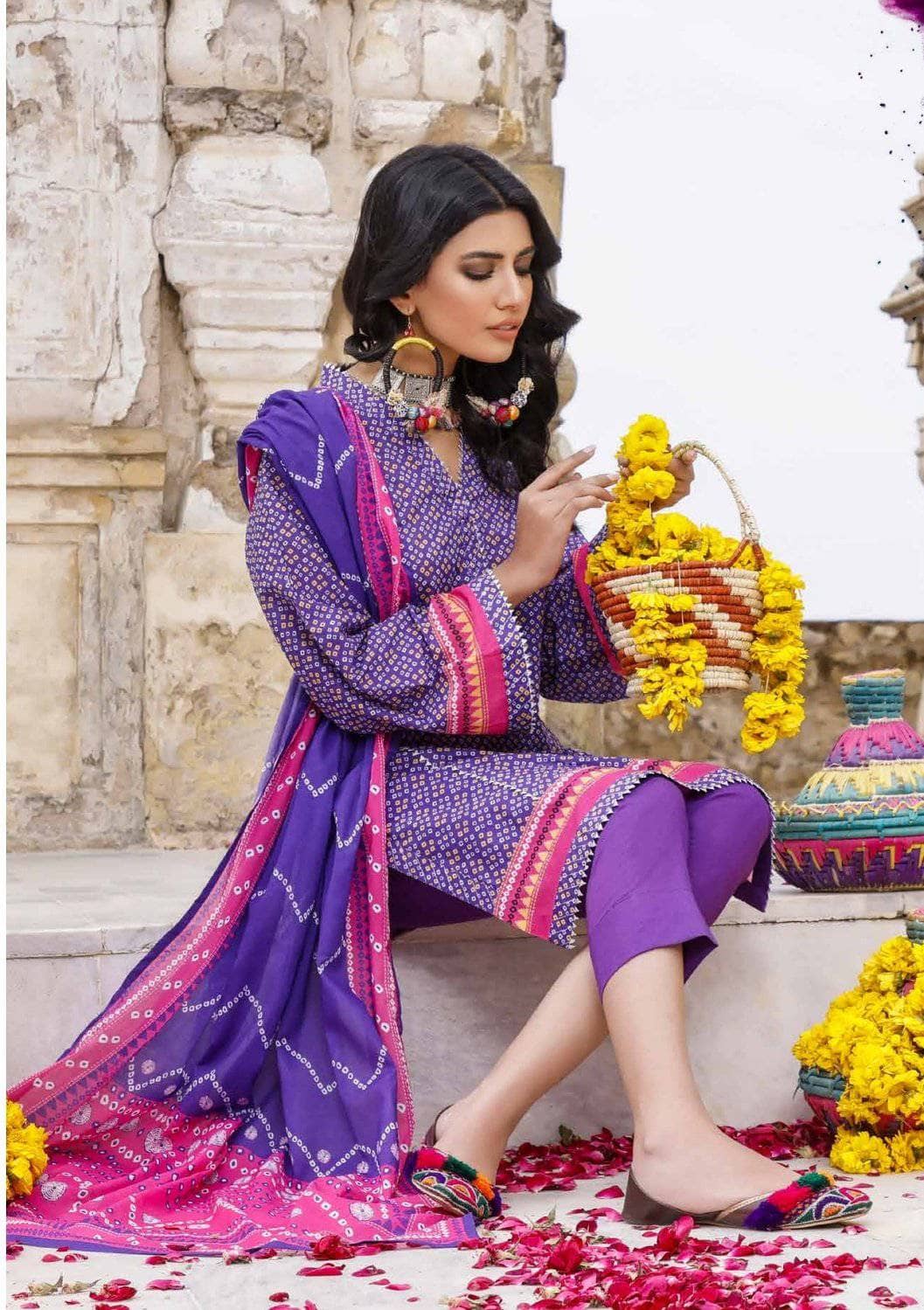 Restocked/Gul Ahmed Chunari Prints/CL 1278 A/3 Pc