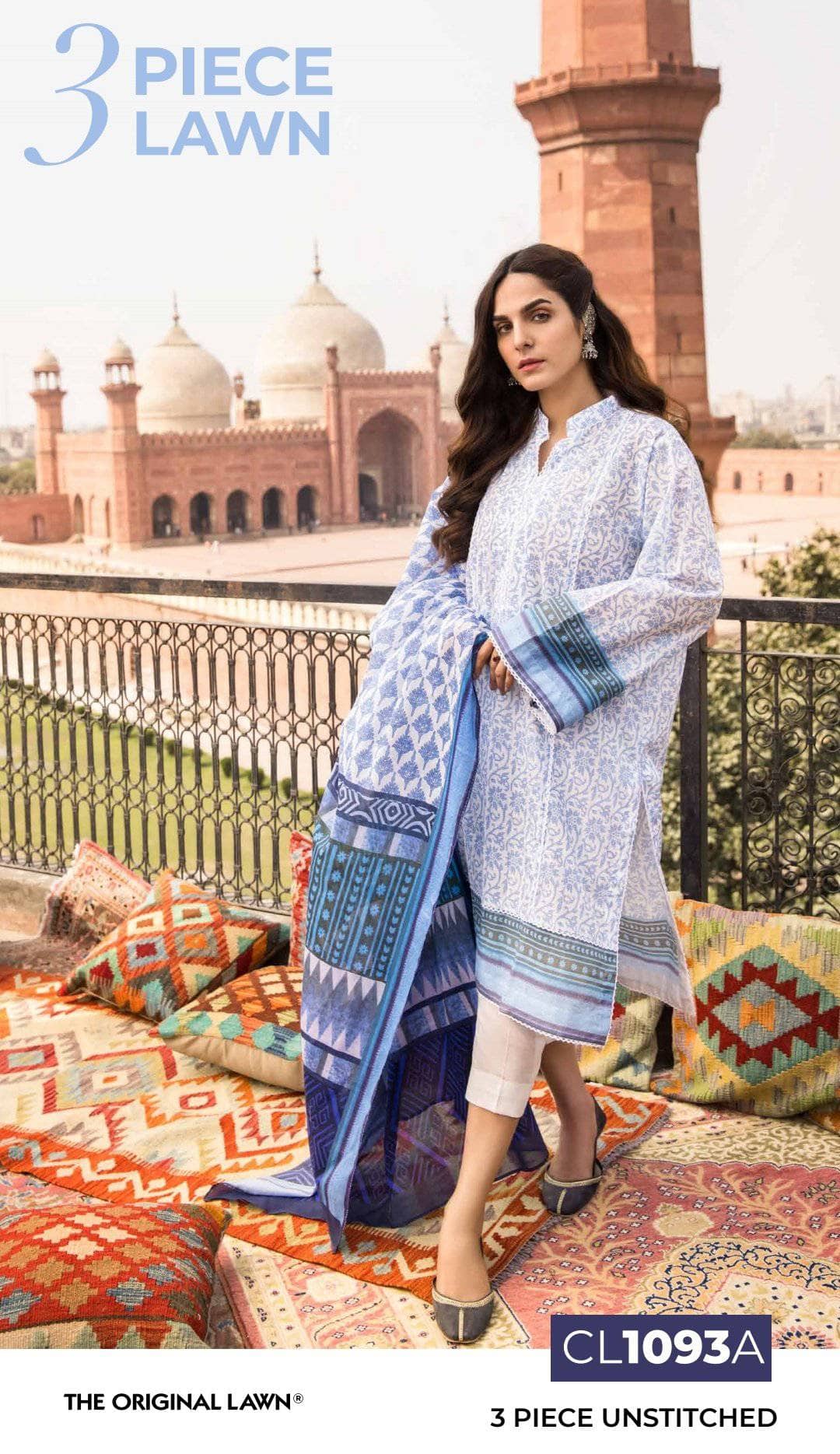 Restocked/Gul Ahmed Summer Prints/CL 1093A/3 Pc/Shirt Dupattaa Bottom
