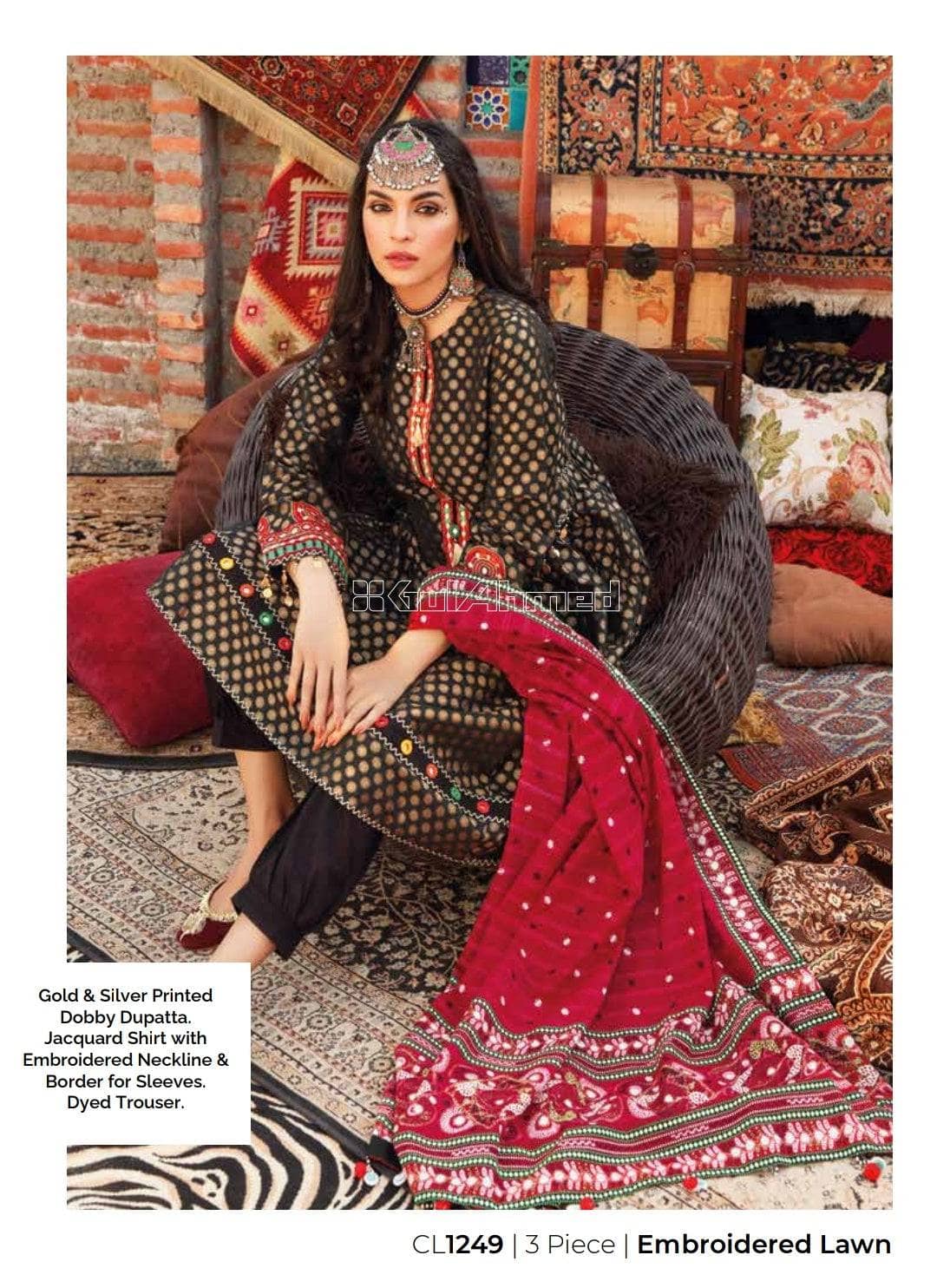 Gul Ahmed Summer Essentials 22/Shirt Dupatta Bottom /CL 1249