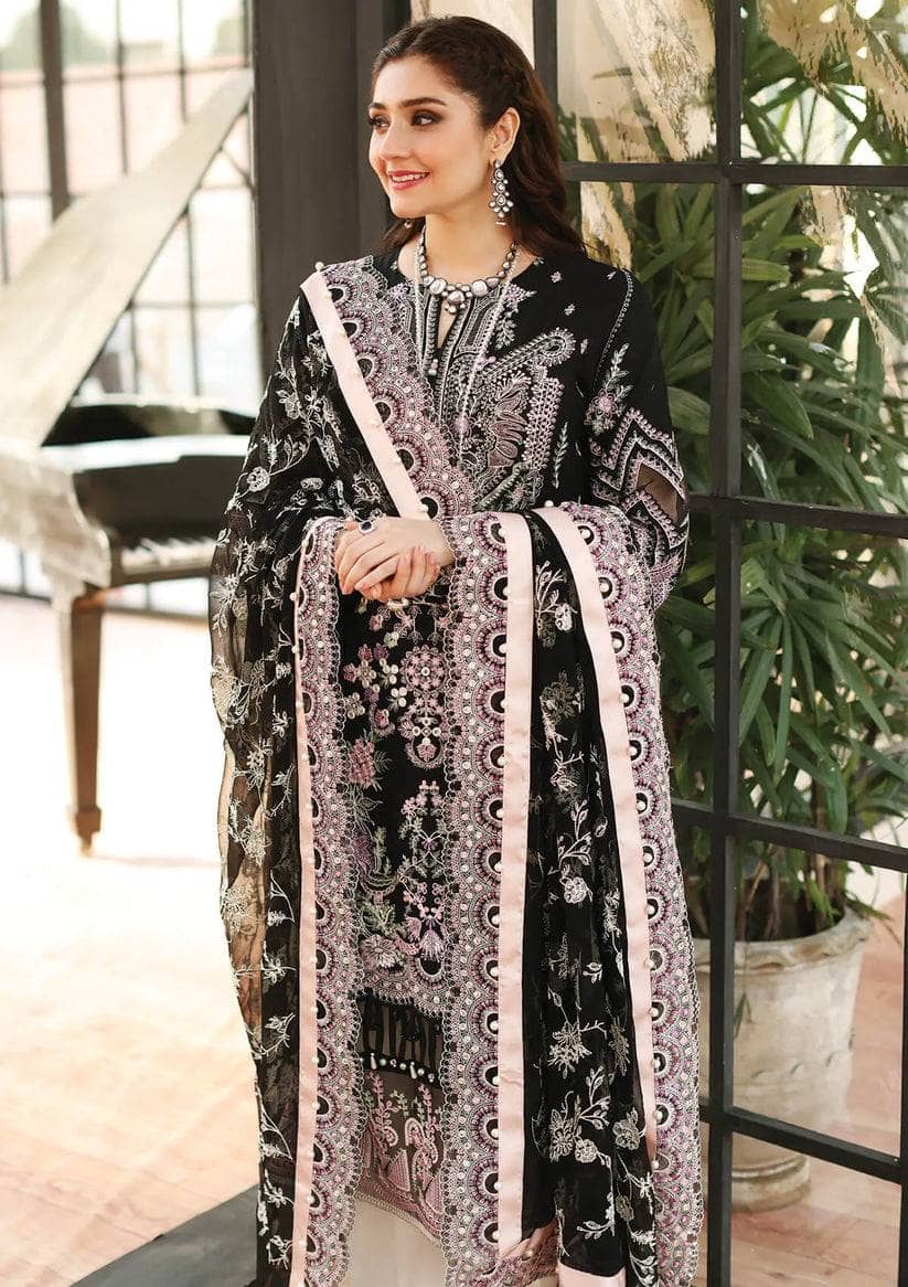 Kahf Premium Lawn Lawn Pakistani Suits Kahf Premium Lawn/KLC-04 LUXE NOIR