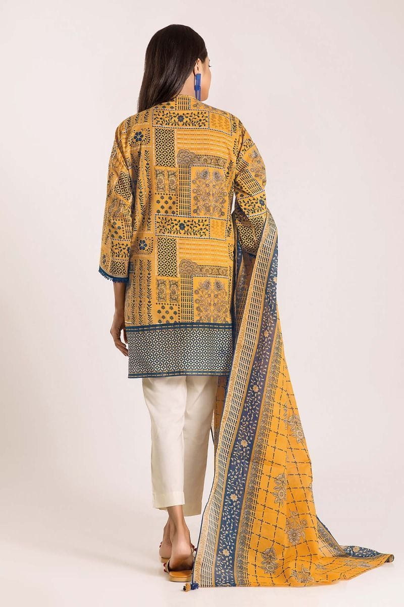 Khaadi Autumn Collection 2019 – M19421 Yellow 2Pc