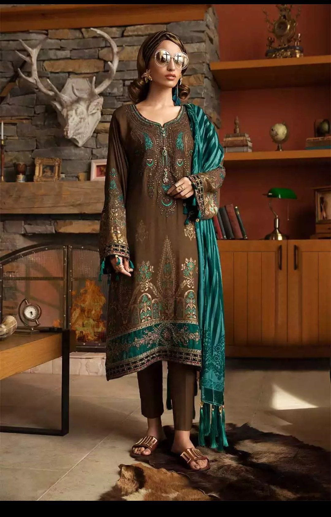 Restocked/Maria B Linen/DL-702-Brown