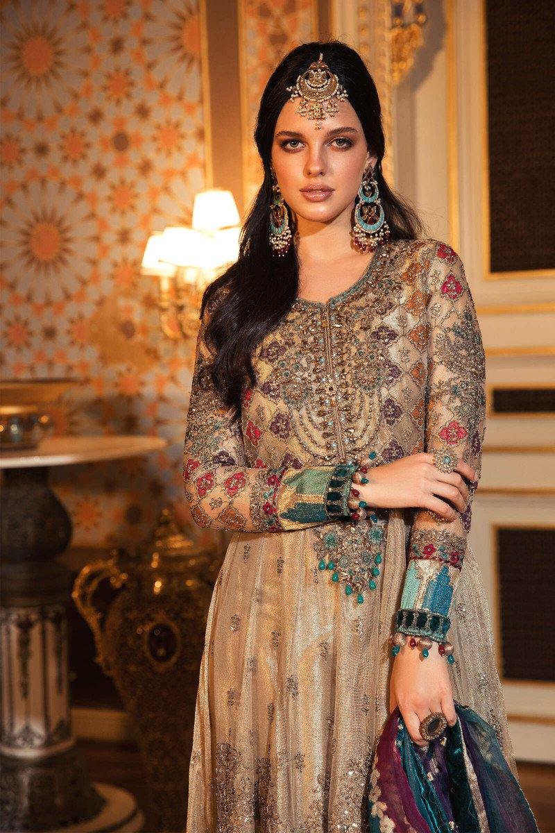 Restocked/Maria B Mbroidered Wedding Edition/Bronze (BD-2002) - AWWALBOUTIQUE