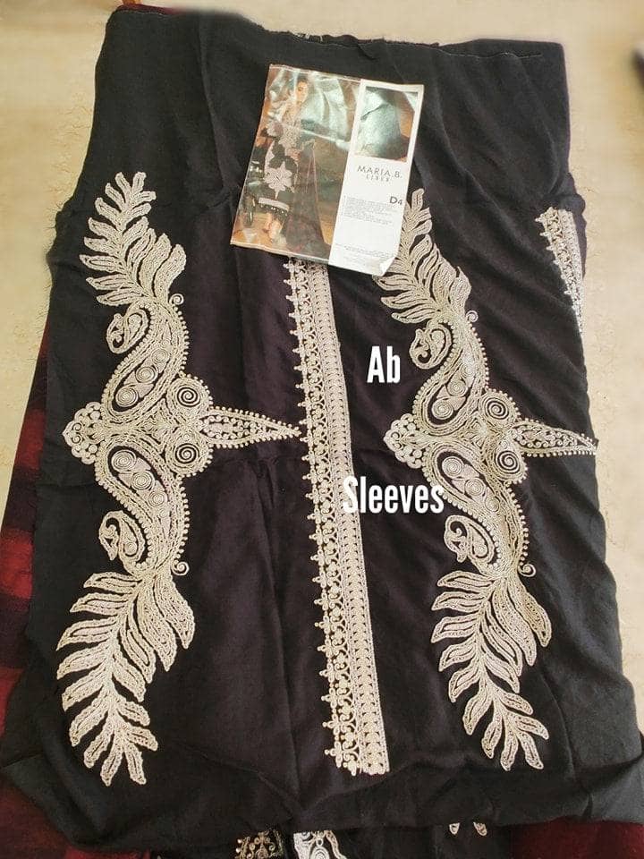 Maria B open pics Open Pic/Maria B Linen 22/DL-1004-Black and Maroon