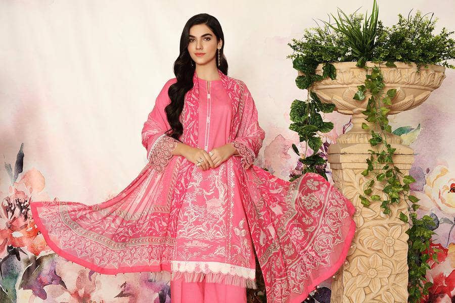 Restocked/Nishat Linen Nisha Lawn/CRINKLE CHIFFON + EMB LAWN-2PC