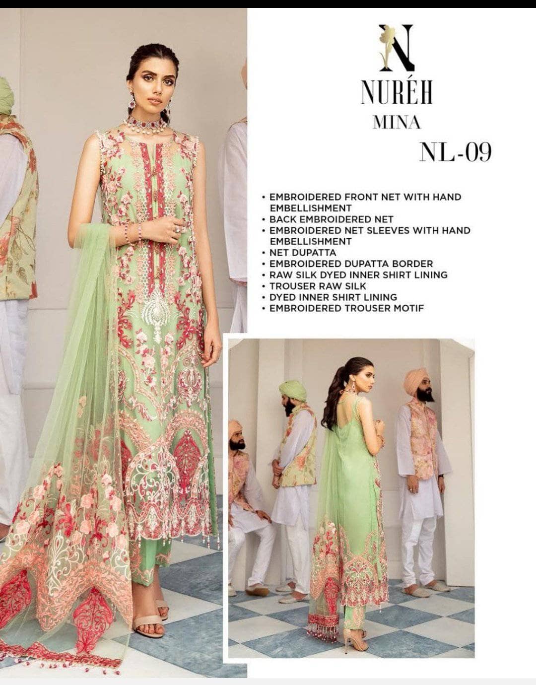 Nureh Mor Bagh Luxe Chiffon/NL-09