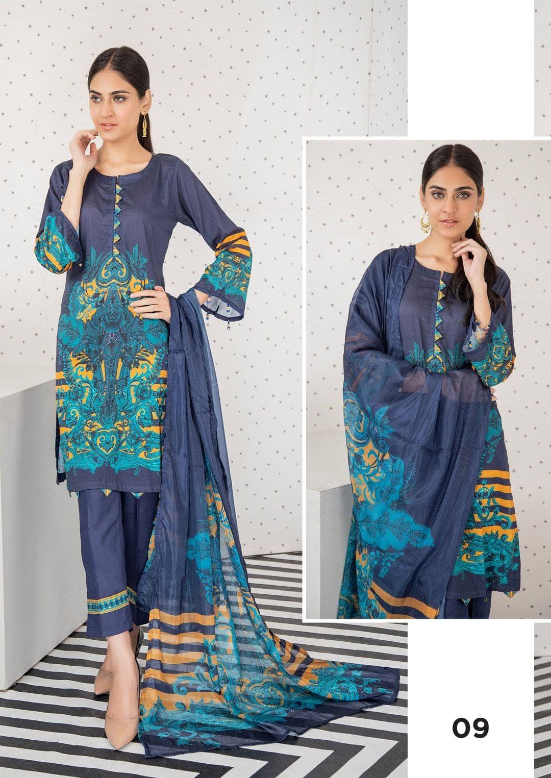Orchid Lawn Pakistani Suits Orchid Printed Lawn with Silk Dupattaa