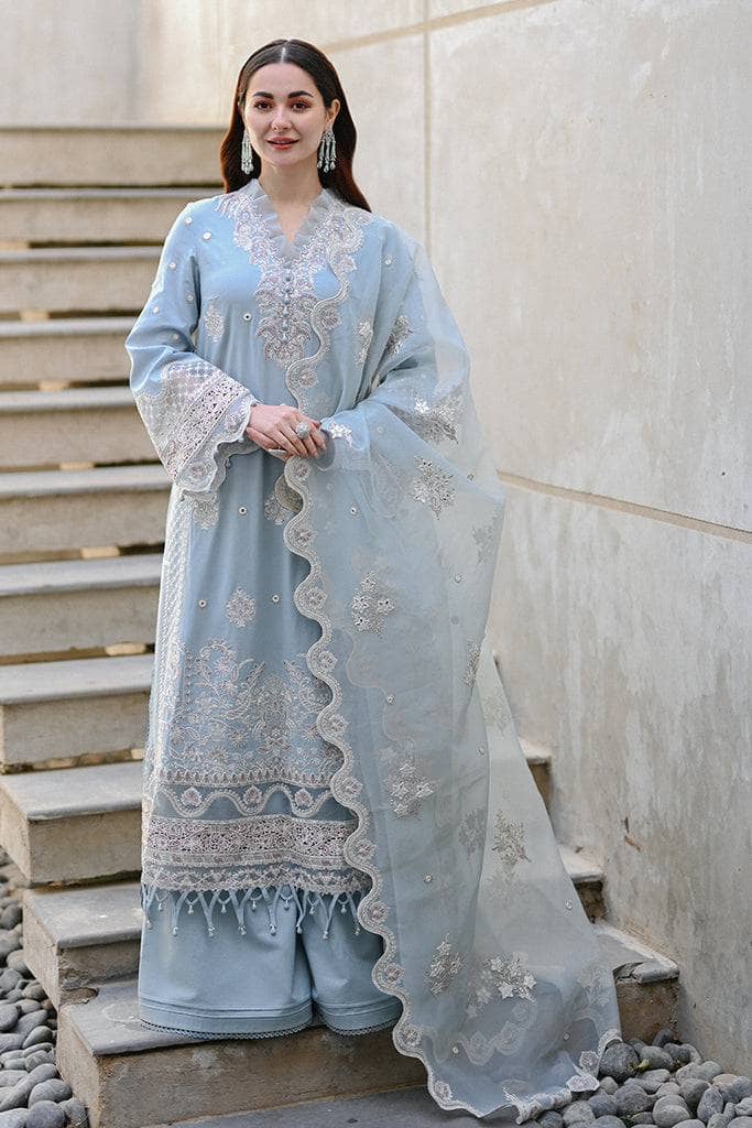 Qalamkar Lawn Pakistani Suit Qalamkar Sahil Luxury Lawn 23/Aaima
