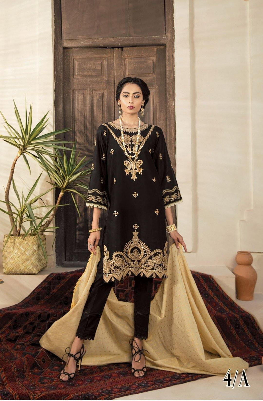 Rajbari Lawn Collection/4A/2 Pc - AWWALBOUTIQUE
