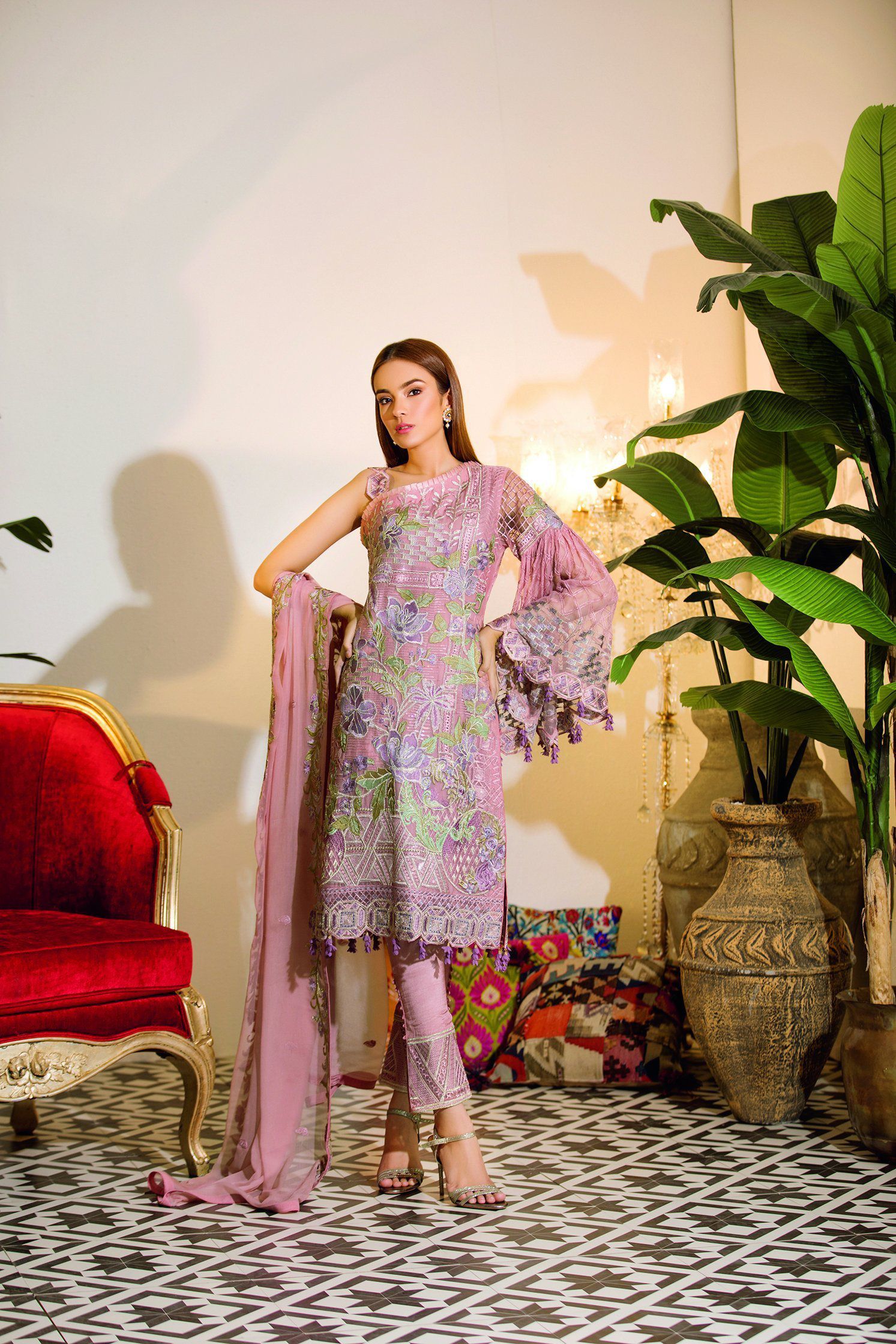 Ramsha Chevron Chiffon Collection 2019 – A-112