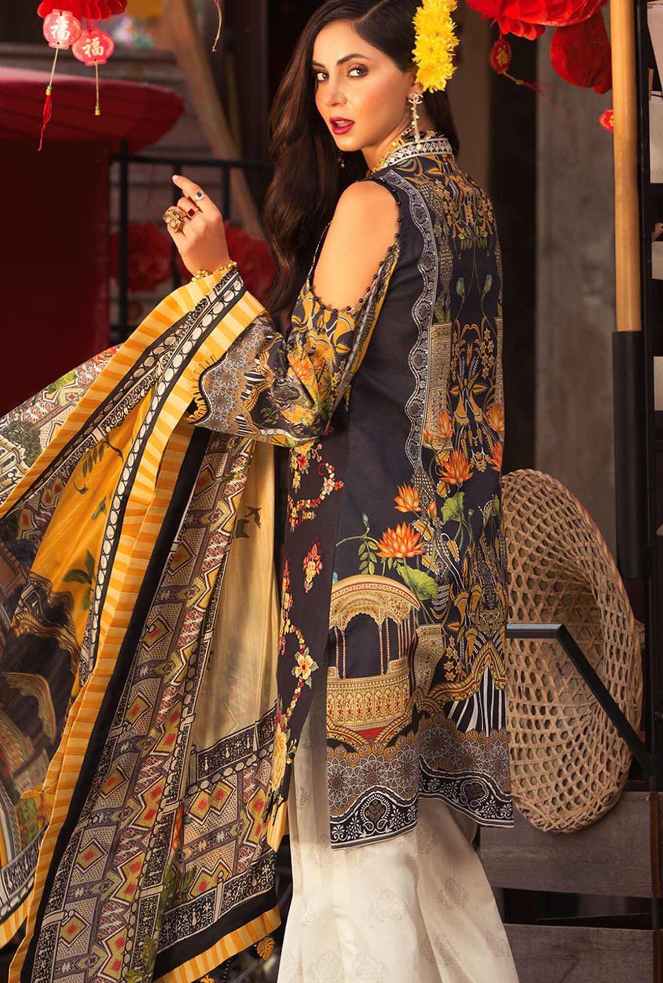 Noor by Saadia Asad Luxury Lawn Collection/07A BLACK