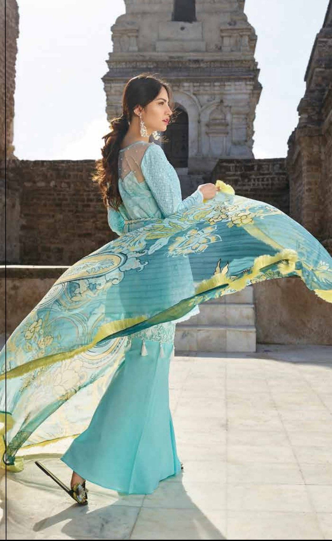 Sakura Lawn by Noor Textiles|Schiffly Embroidered|5S|Blue