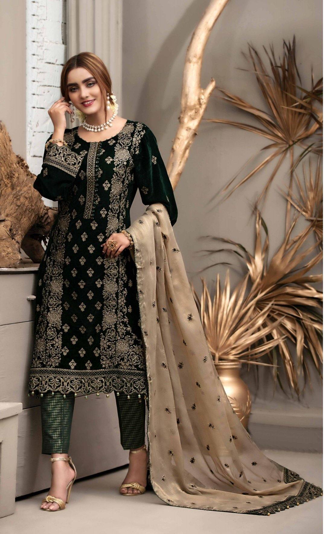 Restocked/Tawakkal Velvet Collection/Semi Stitched - AWWALBOUTIQUE