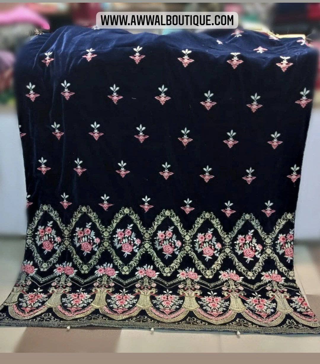 Velvet Shawls Velvet Shawls Velvet Embroidered Shawl 21/D 08