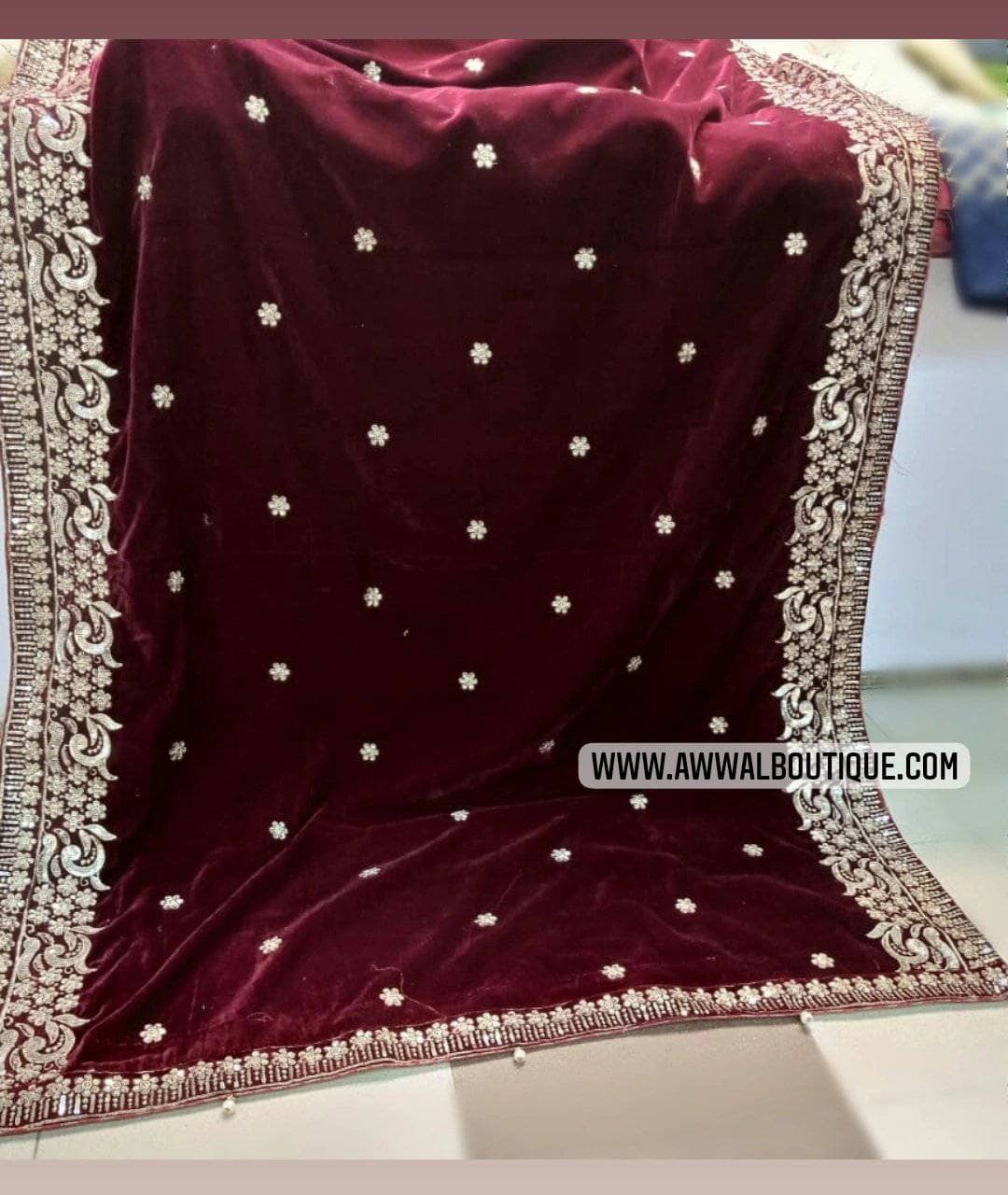Velvet Shawls Velvet Shawls Velvet Embroidered Shawl 21/D 15