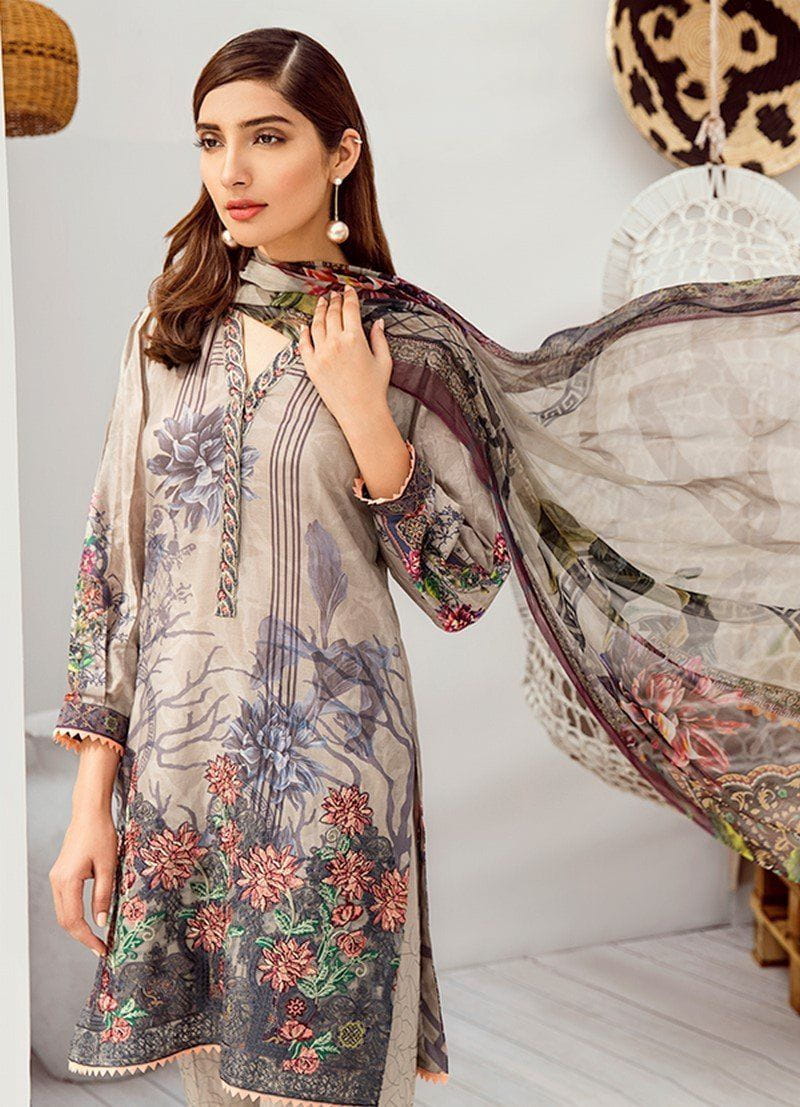 Iznik Chinon Lawn Collection Vol 3– 02 Earl Grey