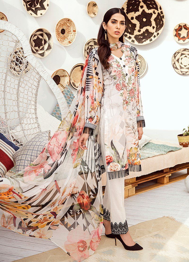 Iznik Chinon Lawn Collection Vol 3 2019 – 10 Whisper White