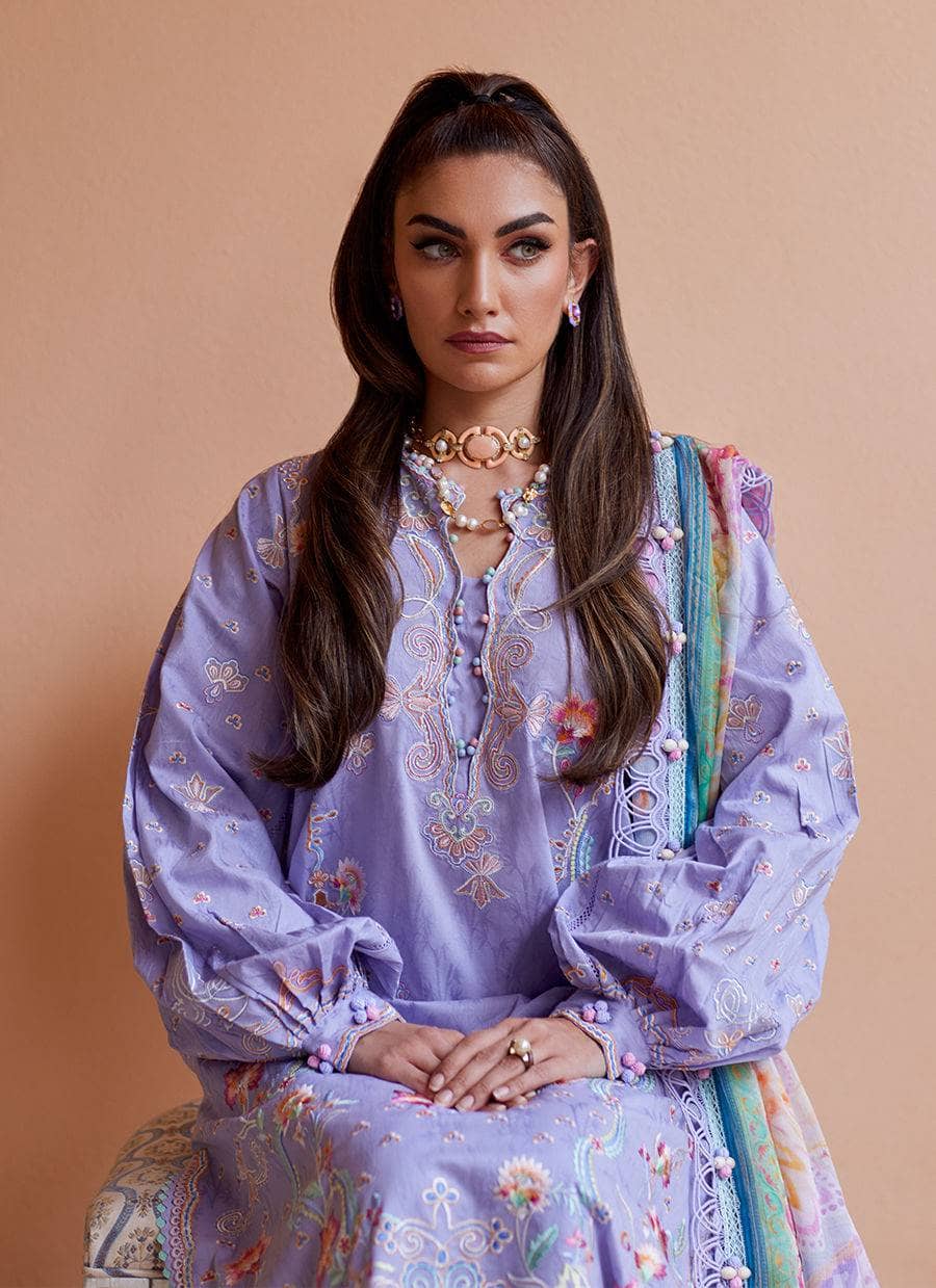 Restocked/Farah Talib Aziz Lawn 25/Liliana Lavender
