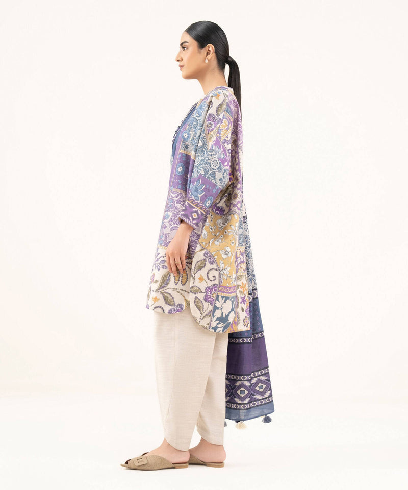 Sapphire Fall Winter 25/Printed Khaddar Suit/00U2DDY25V85/Shirt Dupatta Set