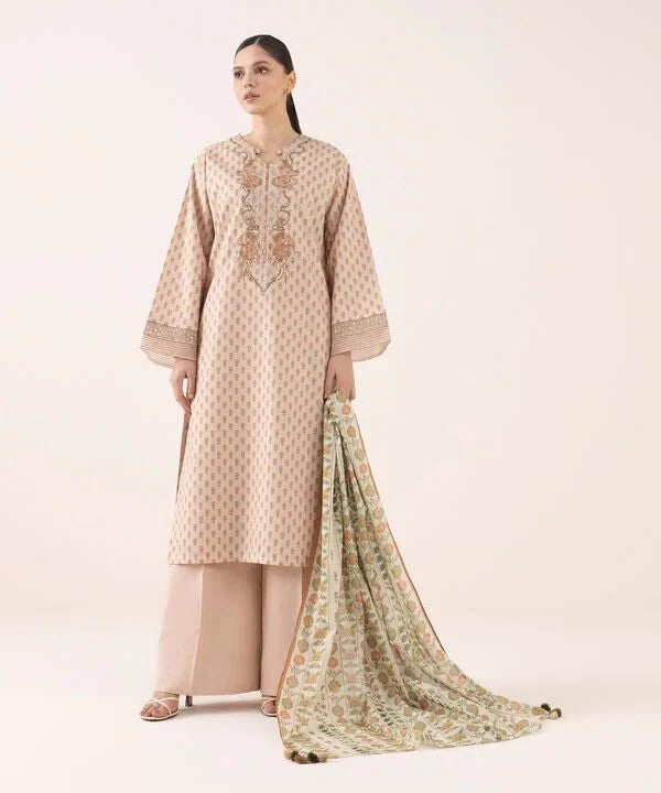Sapphire Intermix 25/Vol 2/Embroidered Cotton Suit/Light Peach