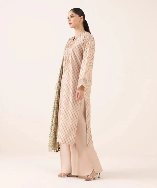 Sapphire Intermix 25/Vol 2/Embroidered Cotton Suit/Light Peach