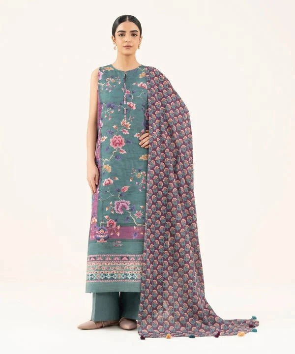 Sapphire Fall Winter 25/Printed Khaddar Suit/0U3PDY25V85B