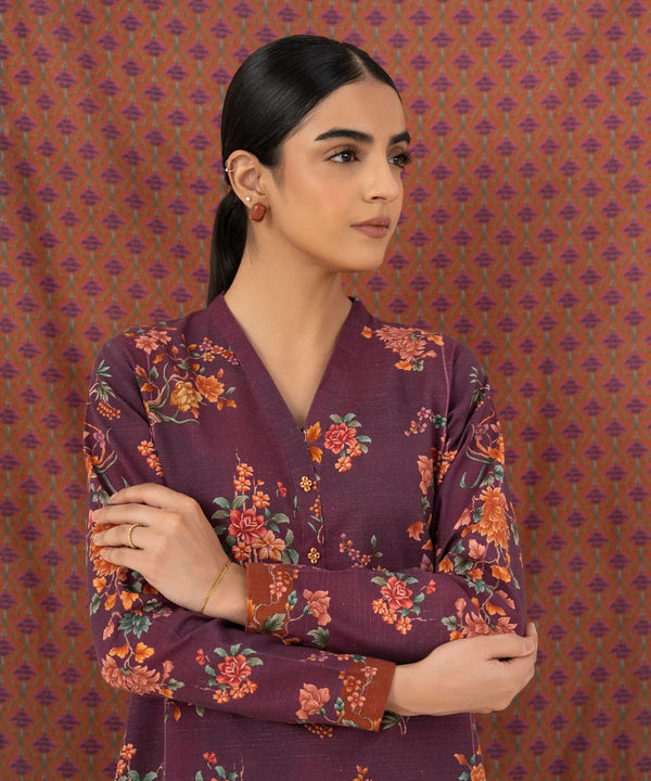Sapphire Fall Winter 25/Printed Khaddar Suit/0U3PDY25V86B