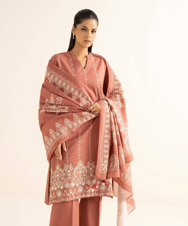 Sapphire Fall Winter 25/Embroideried Light Khaddar Suit/0U3PESG25V82