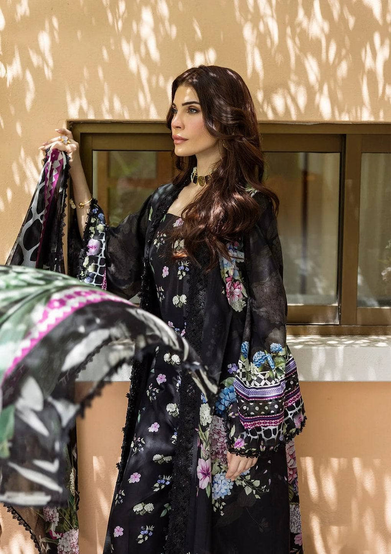 Elaf Prints Chiffon Dupatta Collection/ECD-4A MIDNIGHT BLOOM