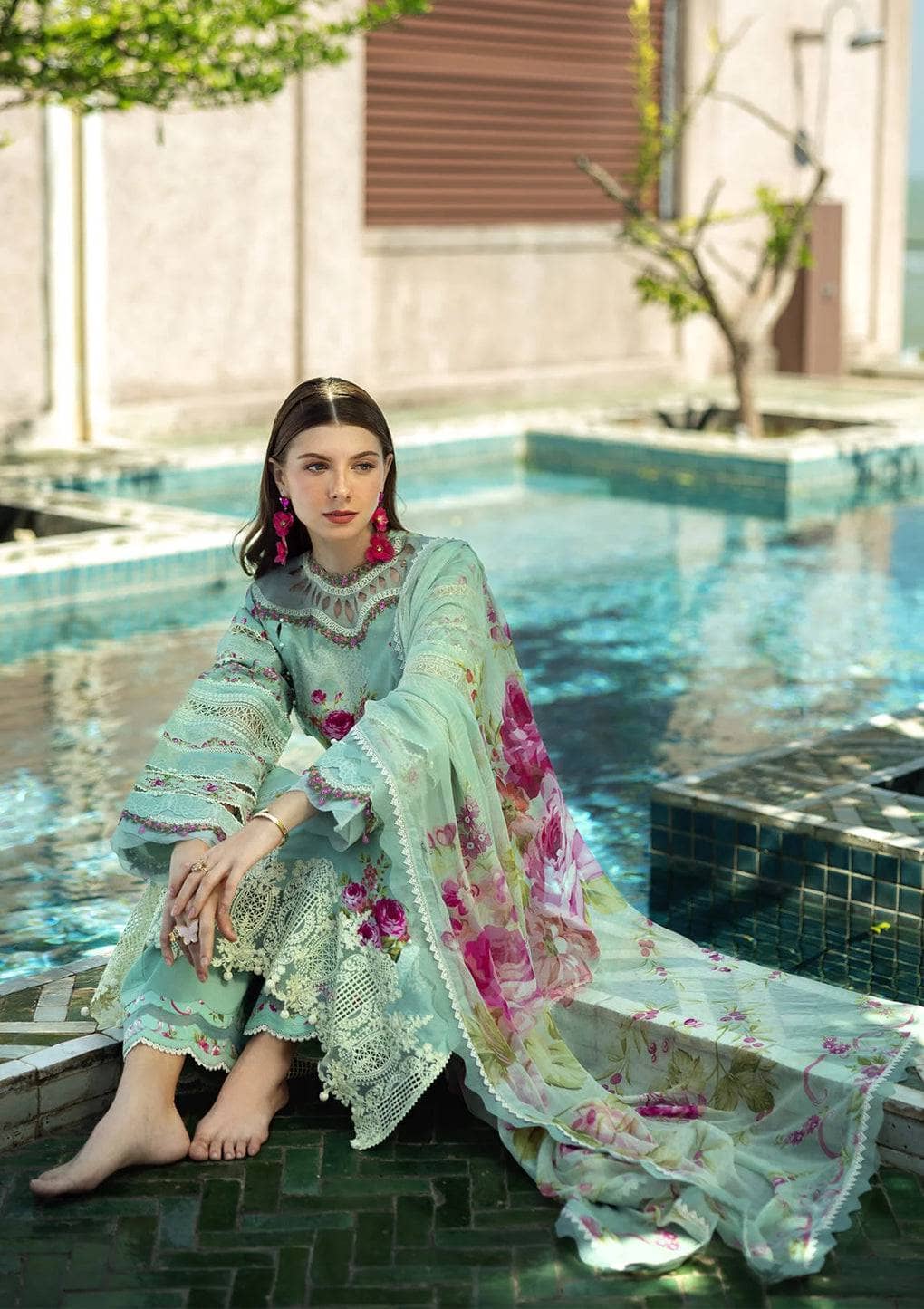 Elaf Signature Lawn 25/ETS-3A/Turquoise