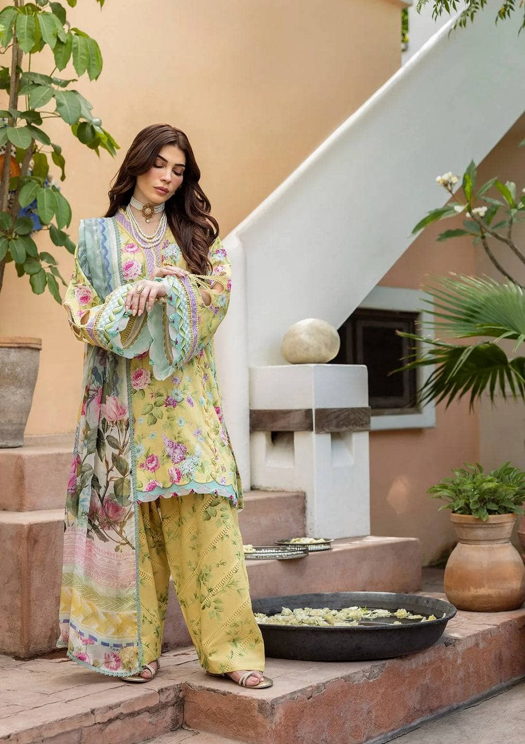 Restocked/Elaf Prints Chiffon Dupatta Collection/ECD-5B SAFFROSE