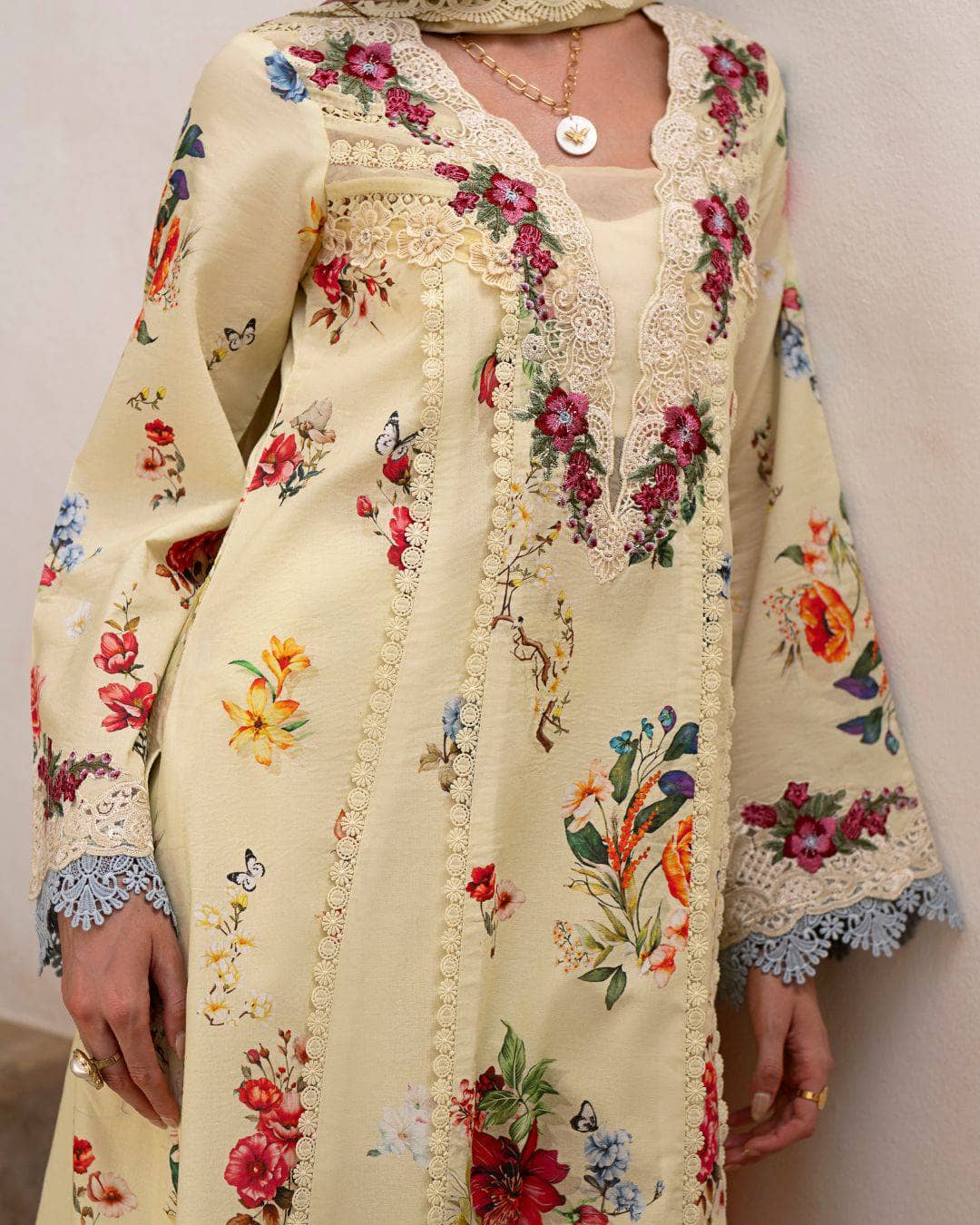 Restocked/Afsana Lawn by Nofha Official/Moonlight/Silk Dupatta