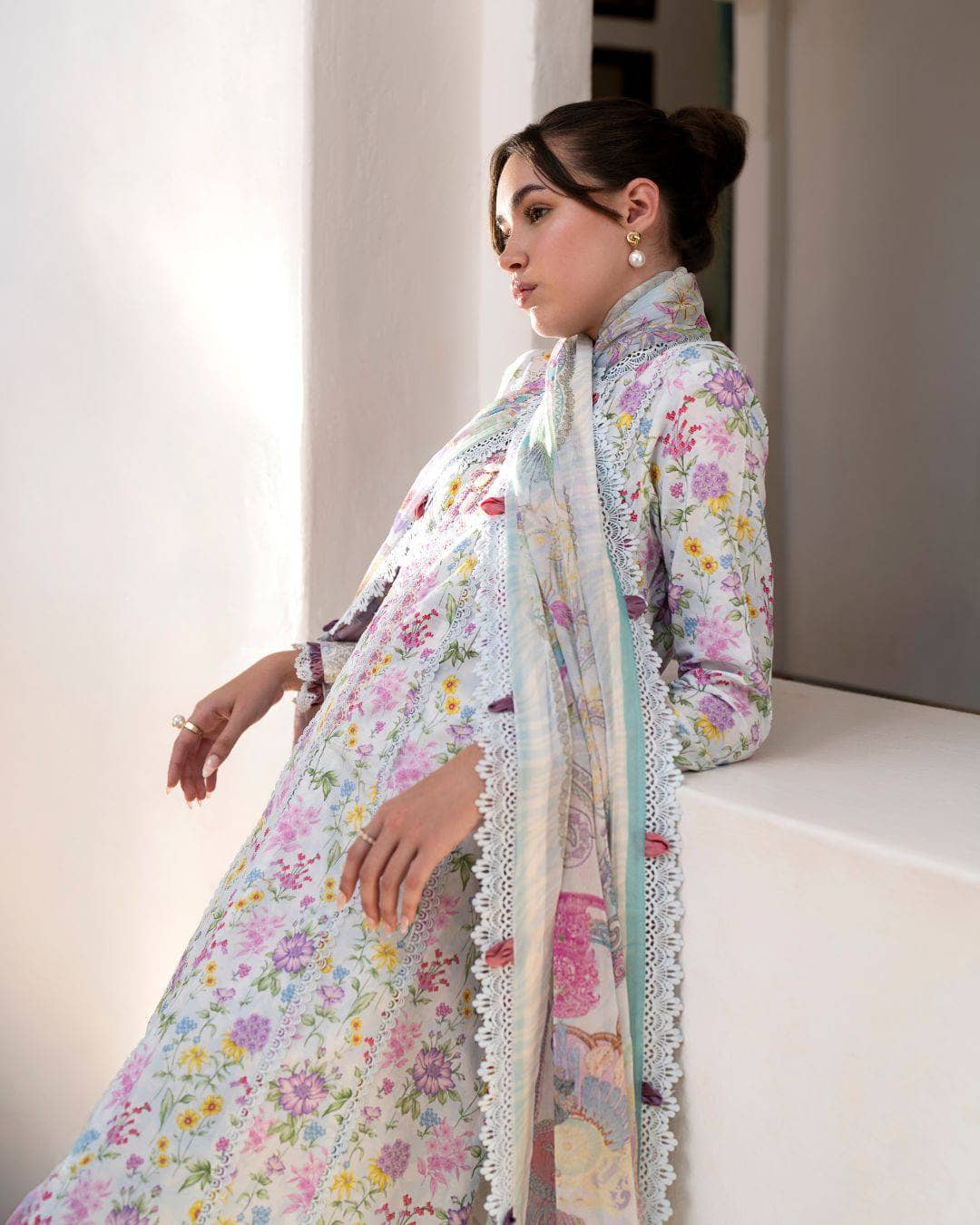 Afsana Lawn by Nofha Official/Pearls/Chiffon Dupatta