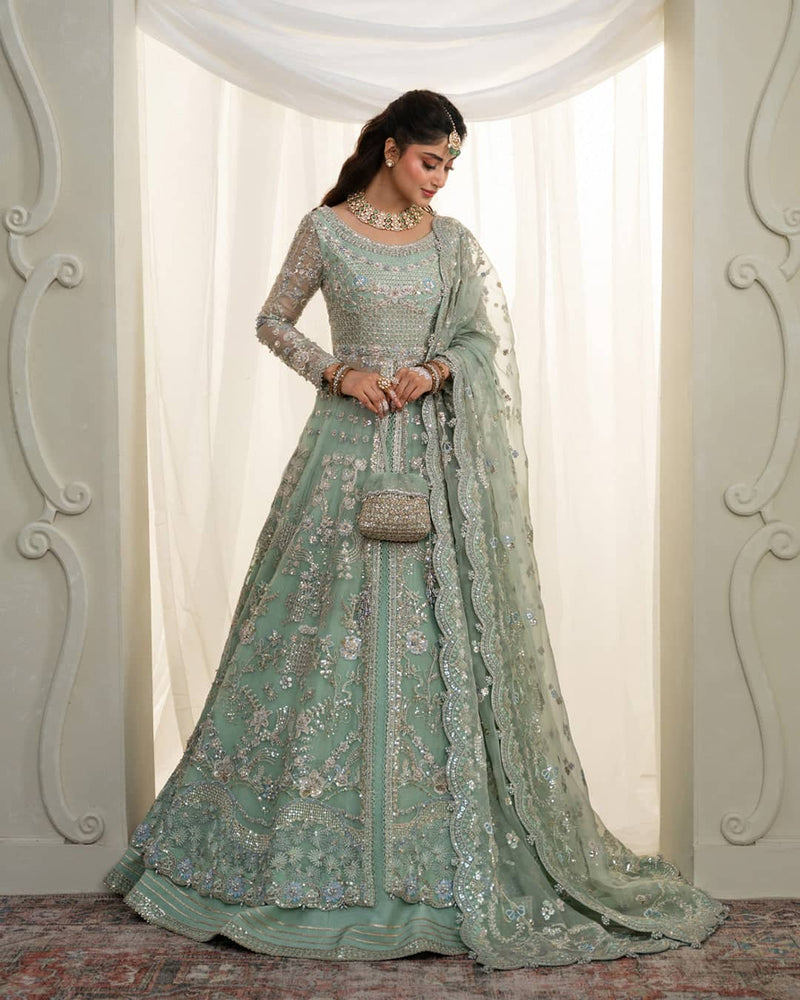 Faiza Saqlain Rua Wedding Formals/Mint Green/Selin