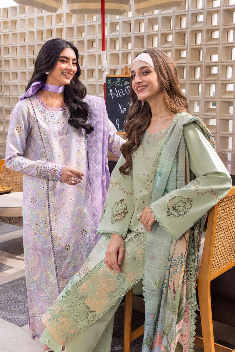Rang Rasiya Carnation Lawn 25/Vol 2/02/Areha/Green/Silk Dupatta
