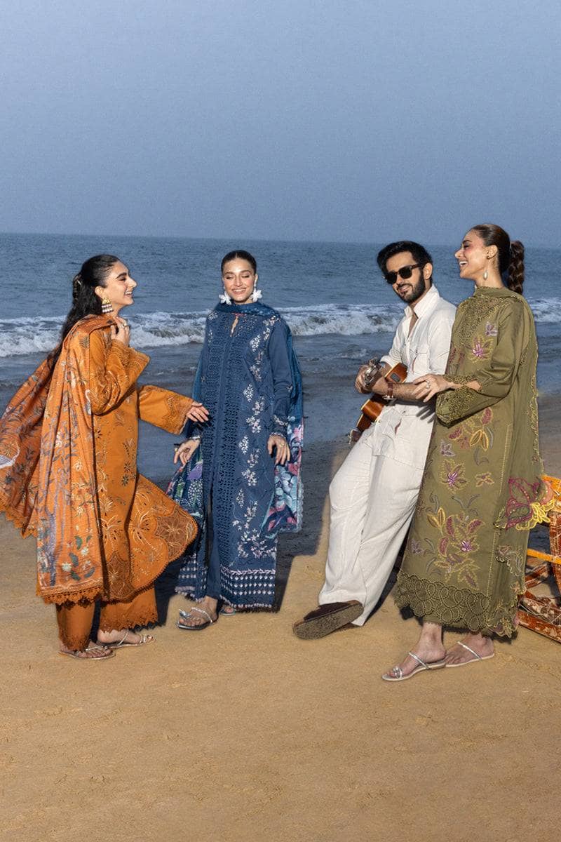 Restocked/Rang Rasiya Carnation Lawn 25/Vol 2/13/Kaia/Beige/Karandi Dupatta