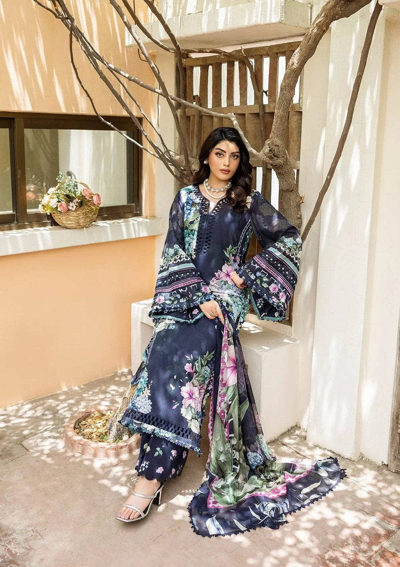 Restocked/Elaf Prints Chiffon Dupatta Collection/ECD-4B TWILIGHT GARDEN