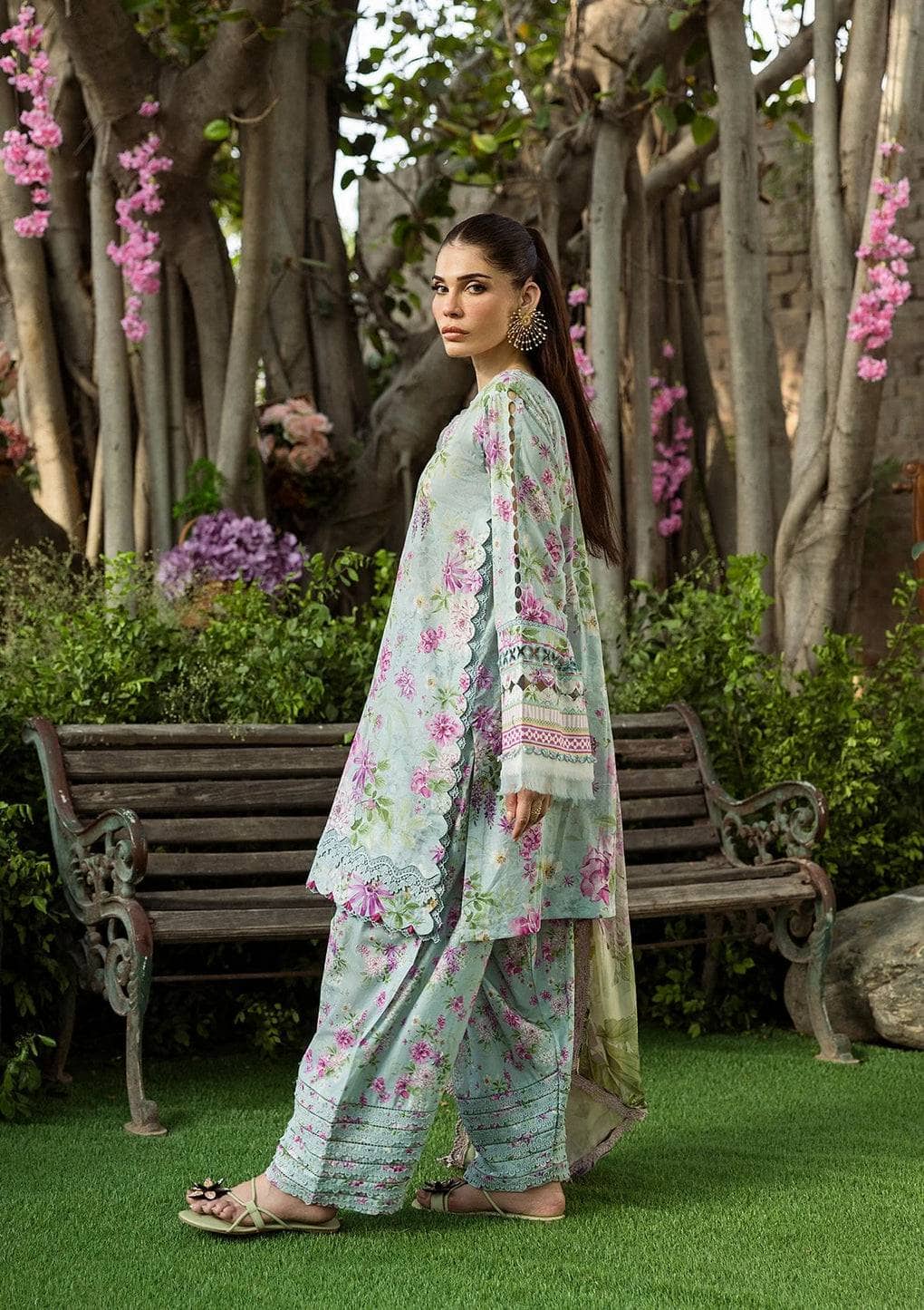 Elaf Prints Chiffon Dupatta Collection/ECD-3B FLORAL CHARM