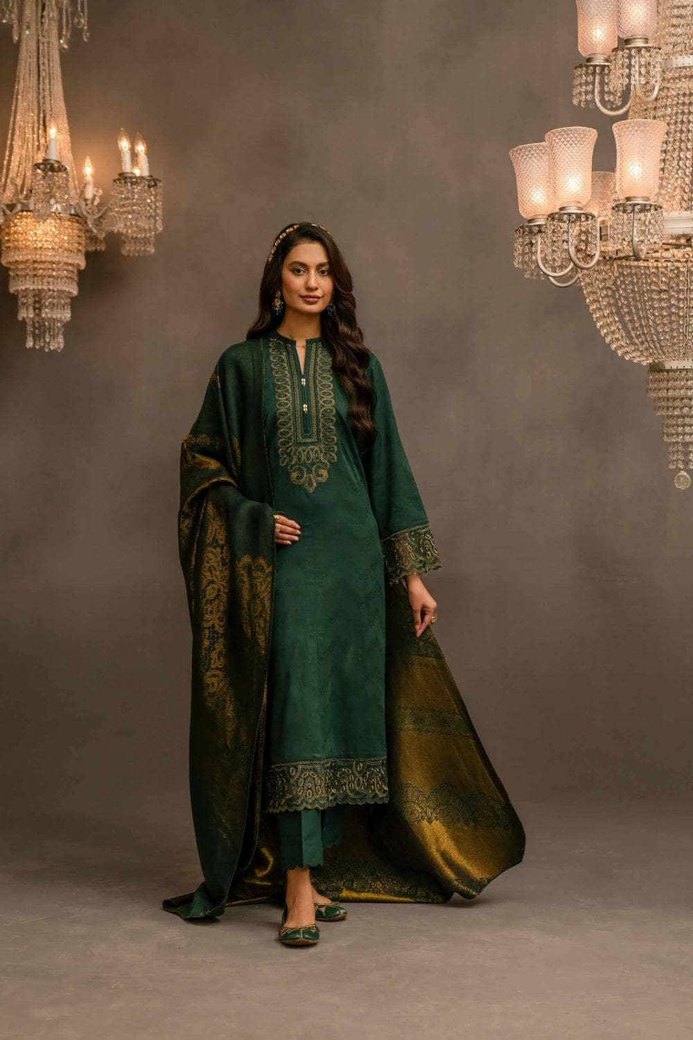 Nishat Winter 23/Jacquard/Embroidered Suit/442303411