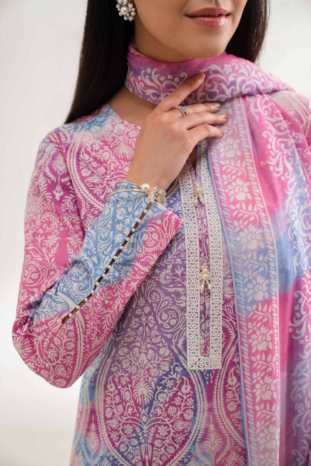 Nishat 3 Piece -Digital Printed Embroidered Suit - 42501624