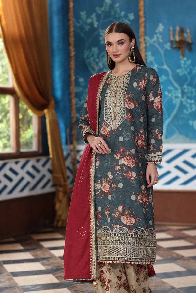 Nishat Winter 25/Digital Printed Embroidered Suit - 42502724