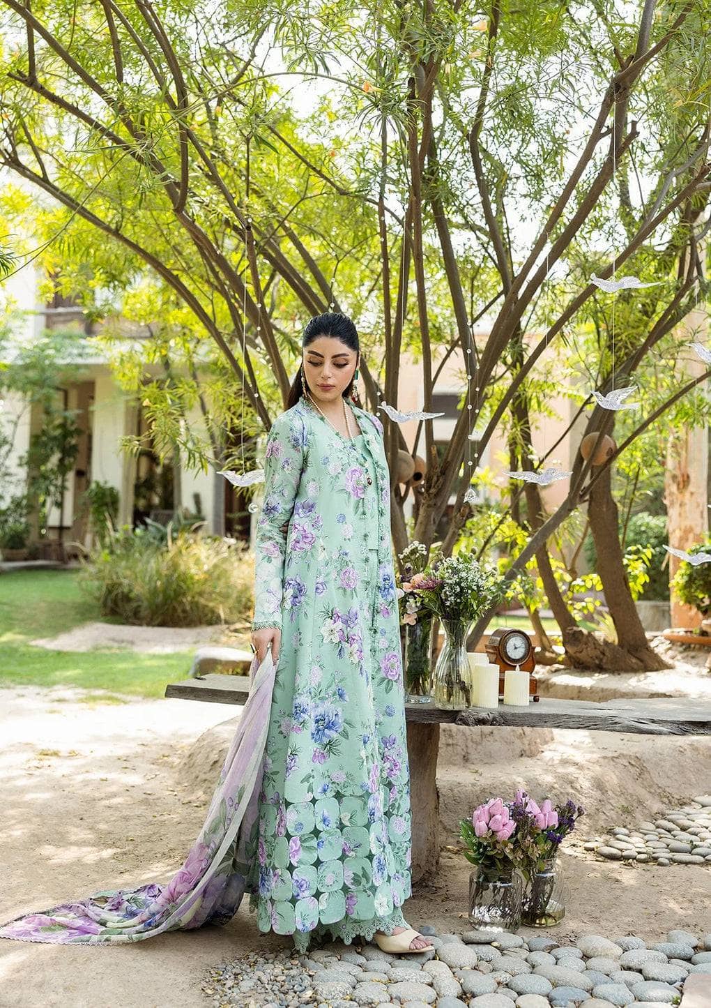 Elaf Prints Chiffon Dupatta Collection/ECD-1A GARDENELLE