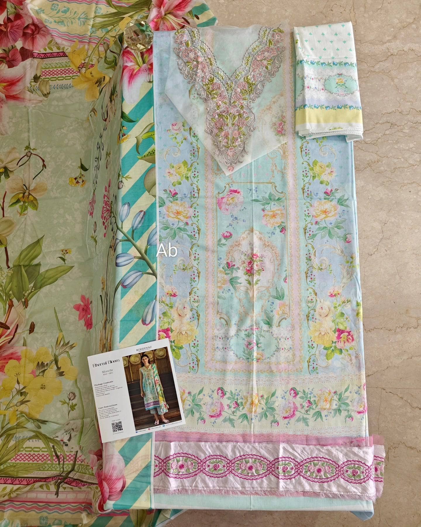 Open Pic/Roheenaz Ethereal Blooms/Mistelle/Silk Dupatta