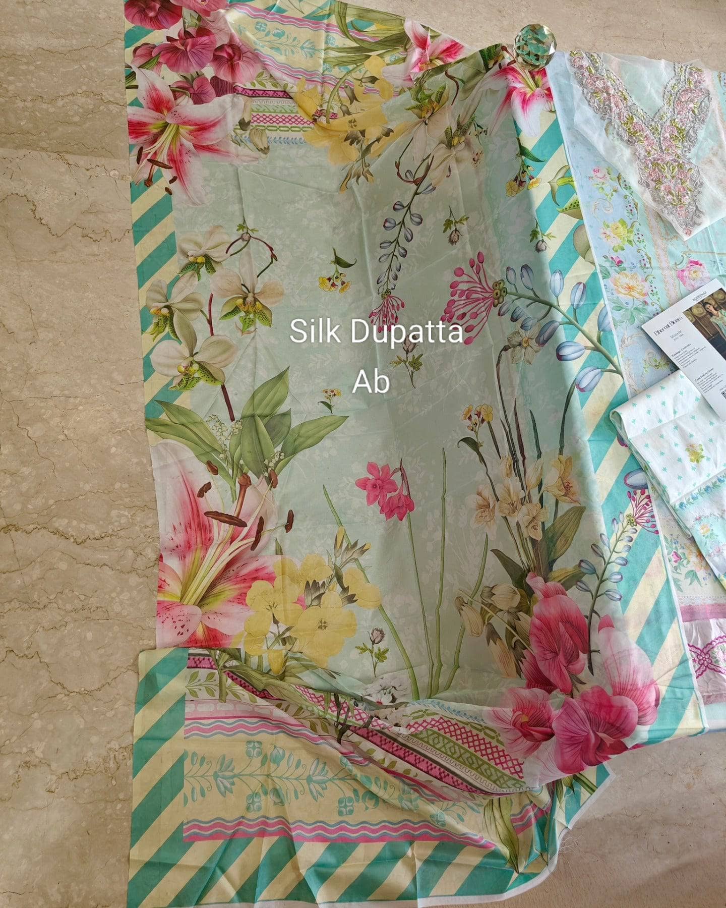 Open Pic/Roheenaz Ethereal Blooms/Mistelle/Silk Dupatta
