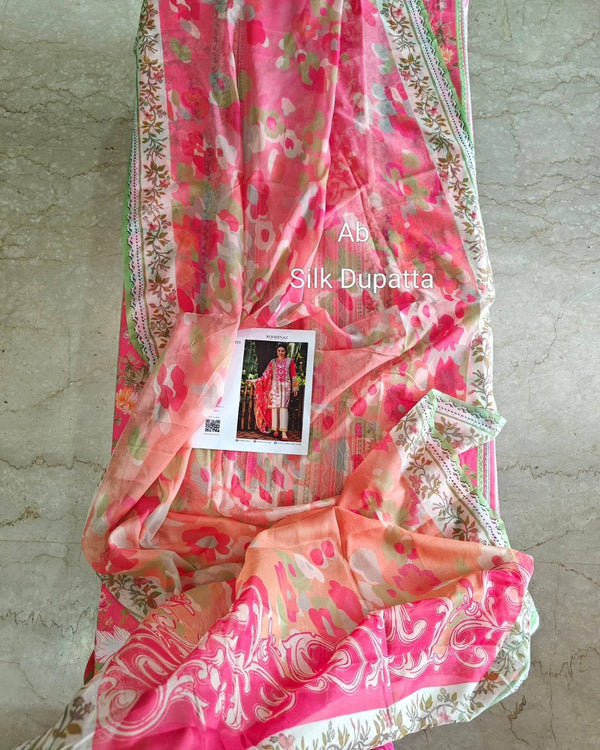 Open Pic/Roheenaz Ethereal Blooms/Roselle/Silk Dupatta