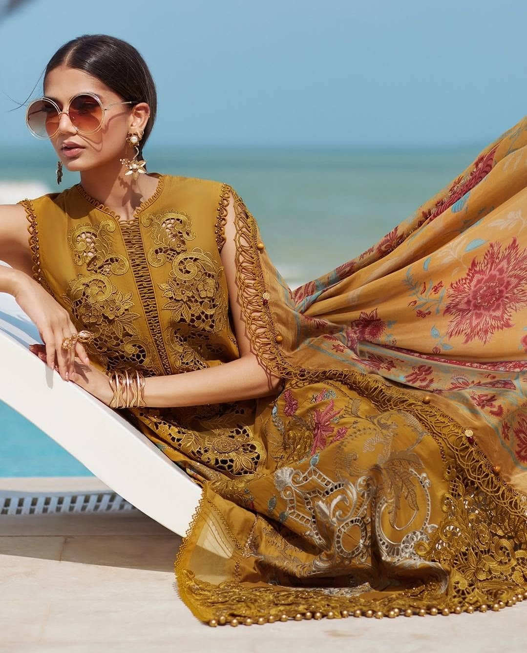 Open Pic/Maria B Luxury Lawn 25/Vol 2/D 06/Mustard