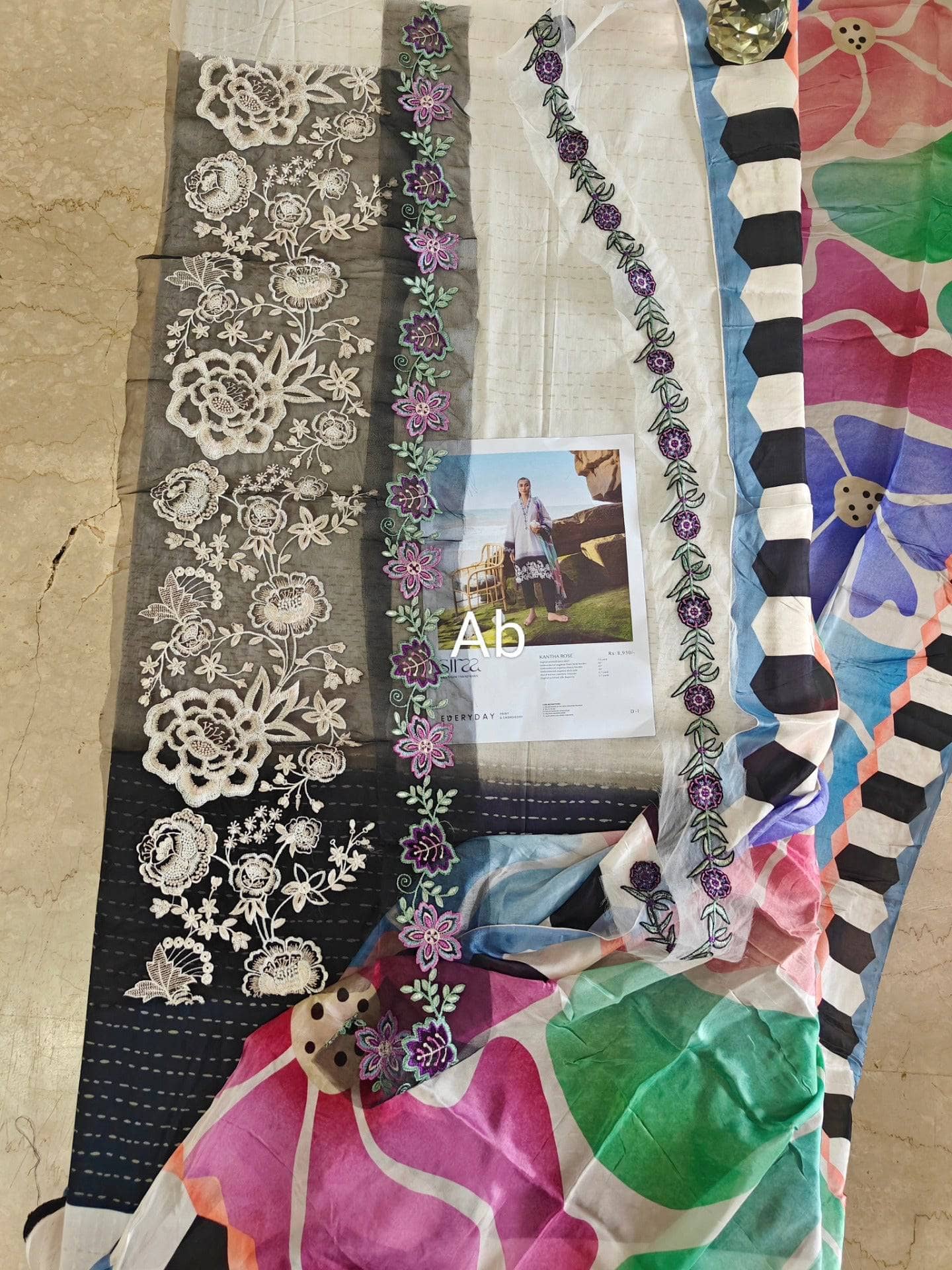 Open Pic/Sadaf Fawad Khan Siraa Lawn/Kantha Rose